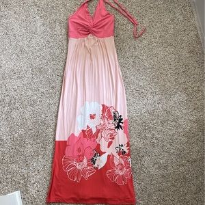 New York & Company Pink Floral Halter Dress size small